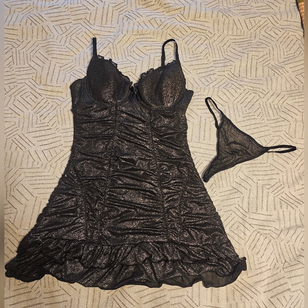 Black Sparkling Lingerie Set